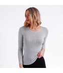 Maglia donna realizzata in tessuto a costine traforate con delicati cuoricini Admas 43495