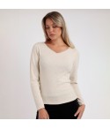 Maglia donna con scollo a V e merletto femminile Admas 43562