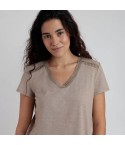 Maglia con scollo uncinetto a v Admas 43630