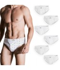 Slip uomo Marc Luis 453 bianco a fantasia cotone 6 pezzi