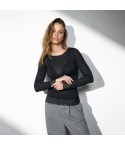Maglia in Cashmere effetto vedo non vedo con inserti in pizzo Jadea 4649