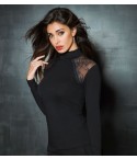 Maglia lupetto moda Jadea 4873 in cotone elasticizzato e pizzo 