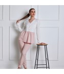 Pigiama Donna con Maglia Aperta in 100% Cotone Lunatica 51186