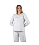Pigiama donna stelle grigio rosa Admas 56220 invernale caldo cotone