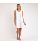 Camicia da notte cotone con pizzo e ricami floreali Admas 61339