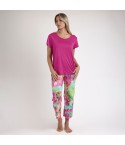 Pigiama donna fantasia tropicale viscosa Admas