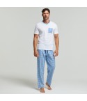 Pigiama uomo pantalone lungo 100% Cotone Pompea Liam