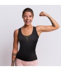 Canotta donna sportiva Jadea fitness 212685 traspirante nero / lime