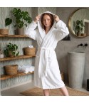 Accappatoio unisex in spugna di cotone con cappuccio Zambaiti solid