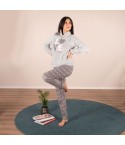 Pigiama donna caldissimo coral fleece Biancaluna Kissimo 33010 grigio