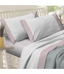 Lenzuola letto matrimoniale 2 piazze cotone Preziosa alba 42 rosa antico