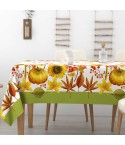 Tovaglia in cotone zucca girasoli foglie Alba Girasole Irge verde