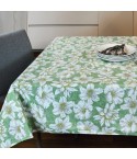 Tovaglia Vingi Armonia cod.A12 Var. B verde gigli cotone