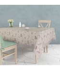 Copritavola tovaglia jacquard foglie fiori Preziosa Ascot D sabbia