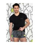 Coordinato uomo t-shirt + boxer Navigare nero B211682