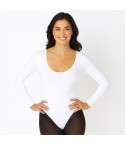 Body donna girocollo manica lunga in microfibra elasticizzata
