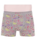 Boxer da uomo a fantasia floreale Nai 8534 in cotone elasticizzato grigio 
