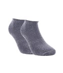 Calze corte da donna senza elastico Uragano laminate argento 