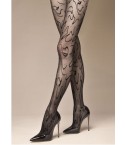 Collant donna Philippe Matignon Astratto Flock stampato nero