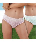Slip a vita bassa Jadea 6328 menta + lavanda in cotone elasticizzato 2pz