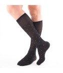 Calze uomo lunghe Enrico Coveri premium in cotone nero rettangoli grigi
