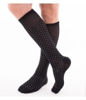 Calze moda uomo lunghe Enrico Coveri summer in cotone nero pois grigi