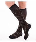 Calze moda uomo lunghe Enrico Coveri summer cotone elasticizzato pois senape