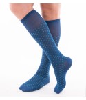 Calze moda uomo lunghe Enrico Coveri summer in cotone elasticizzato azzurro