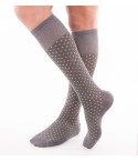 Calze moda uomo lunghe Enrico Coveri summer in cotone elasticizzato grigio 
