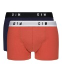 Boxer Dim D0ARL cotone elasticizzato salmone+blu 2 pz