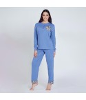 Pigiama donna scollo serafino caldo cotone Nazareno Gabrielli D6011