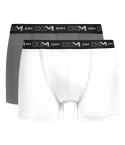 Boxer Dim D6596 cotone elasticizzato antracite+bianco 2 pz