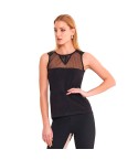 canotta donna Rossoporpora DB852 tulle e pizzo 