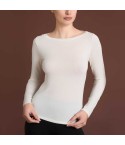 Maglia donna scollo a barca modal e cashmere Ragno DM03AB