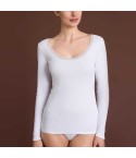 Maglia donna manica lunga pizzo e thermo cotton Ragno DM44A9