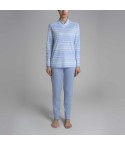 Pigiama donna scollo a v caldo cotone Ragno DR84N2 