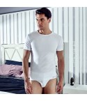 Maglia uomo girocollo Nottingham tm1600 cotone elasticizzato fronte bianco modello