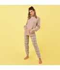 Pigiama donna invernale Karelpiù SE3438 punto milano cacao