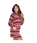 Vestaglia con cappuccio e zip in coral Biancaluna 23D 93008