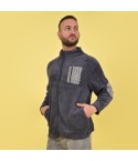 Giacca da camera uomo vestaglia zip caldissima Karel grigio avio SE3486
