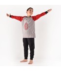 Pigiama bambino Milan serafino caldo cotone B2MI15115 grigio melange