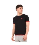 T-shirt maglia uomo girocollo 100% cotone ufficiale MILAN nera