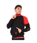 Felpa leggera aperta Ufficiale AC MILAN 100% cotone rosso nera