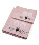 Vingi Set Asciugamani ospite e viso modello Rabbit cotone rosa