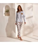 Pigiama donna in cotone primaverile fantasia orsetti Enrico Coveri EP5249