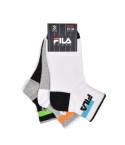 Calze corte Fila F8845 bambino nero grigio bianco cotone 3 paia