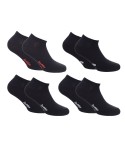 Minicalze unisex uomo donna Lotto Toni in cotone elasticizzate nere 4 paia 