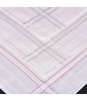 Set da 12 fazzoletti Filotex Elio 100% cotone bianchi rigato 10 made in Italy 