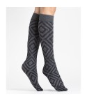 Gambaletti donna Fiore Deva 60 den rombi grigio melange