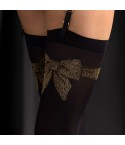 Sexy calza per autoreggente Fiore Tresor 40 den fiocco dorato